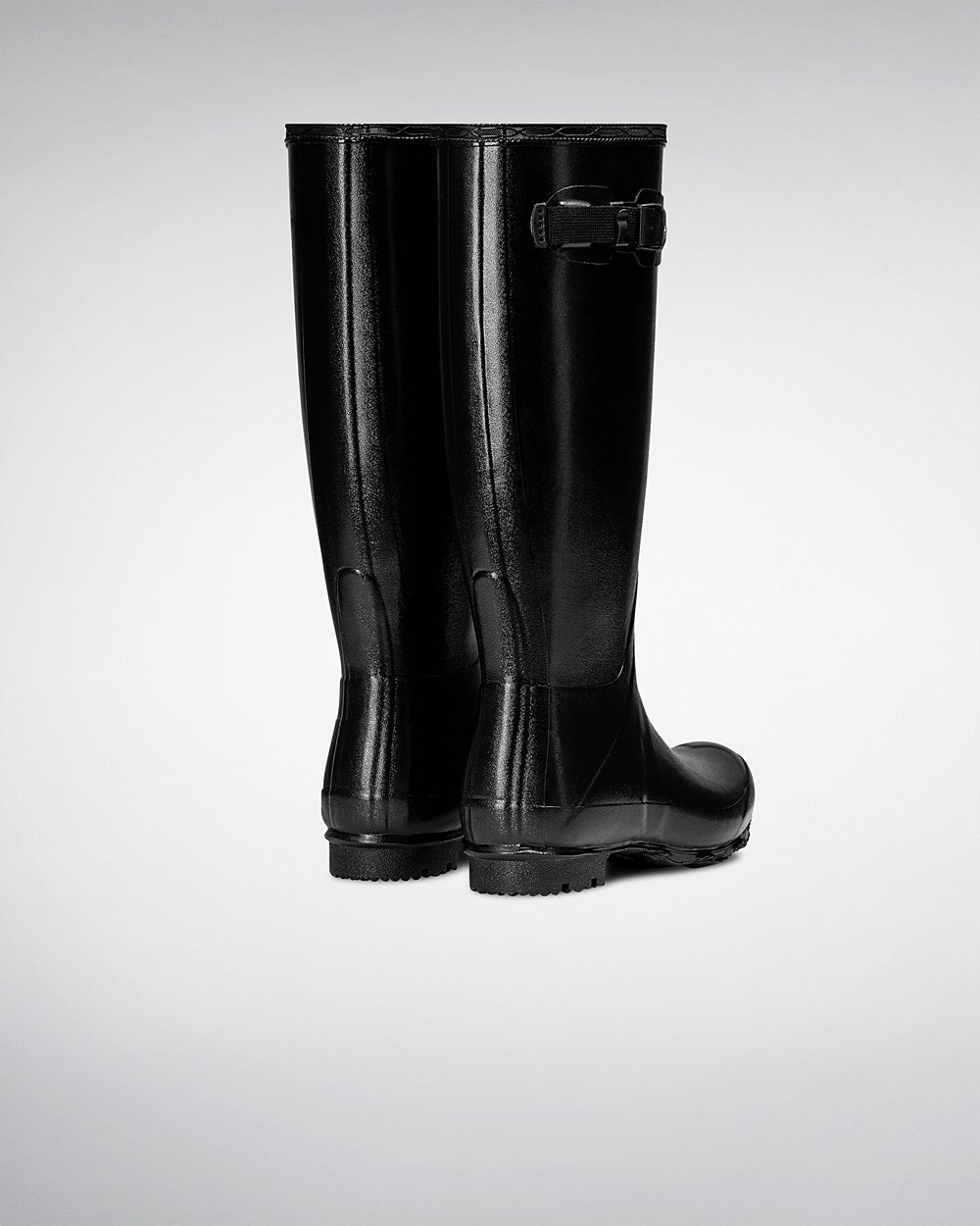 Womens Hunter Norris Field Gloss - Tall Rain Boots Black - 3547-EKOHG